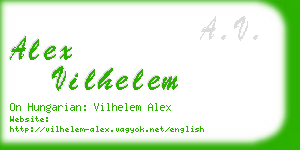 alex vilhelem business card